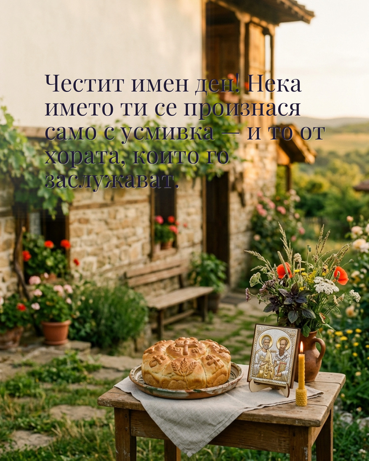Картички за Петровден с пожелание: „Честит имен ден! Нека името ти се произнася само с усмивка — и то от…“